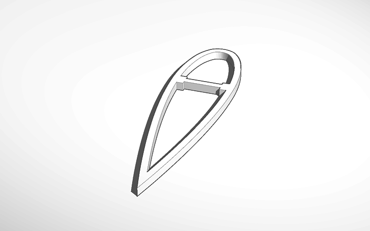 3D design NACA0025 Airfoil Rib (200mm Chord) - Tinkercad