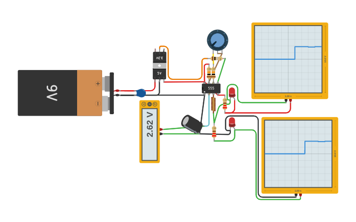 Circuit design 555 Breathing Light - Tinkercad