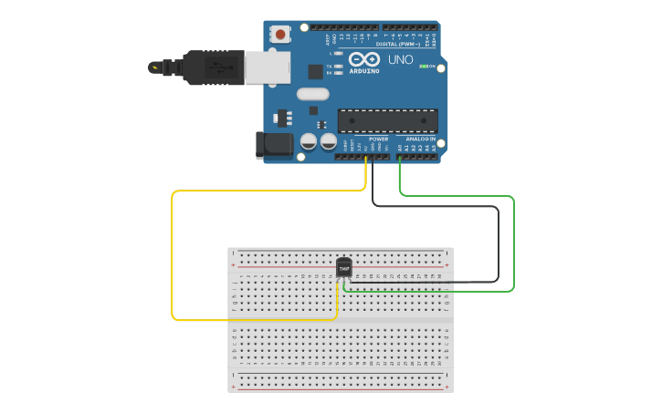 Circuit design Temperature Sensor - Tinkercad