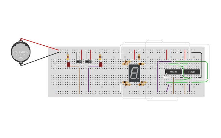 Circuit Design 2 Bit Input 7 Segment Display Tinkercad 0641