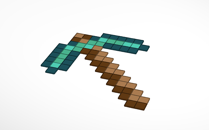 3D design minecraft diamond pickaxe | Tinkercad