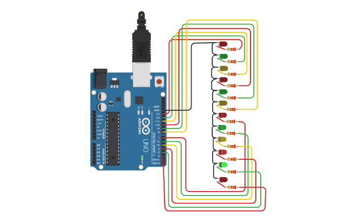 Circuit Design Multiple Led Interfacing Tinkercad 3929