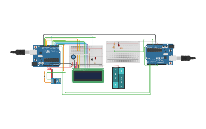 Circuit design Morse code - Tinkercad