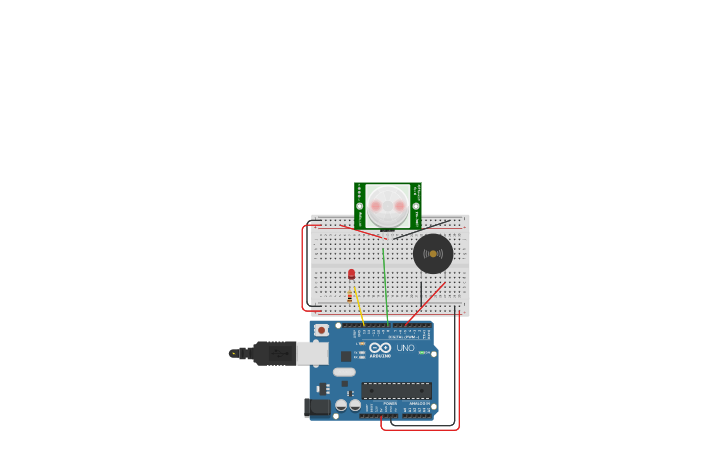 Circuit design PIR Sensor | Tinkercad