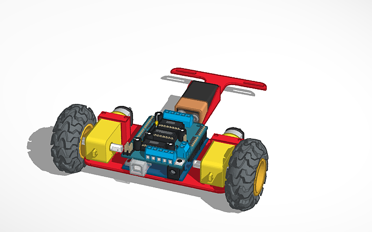 3D design Line follower - Tinkercad