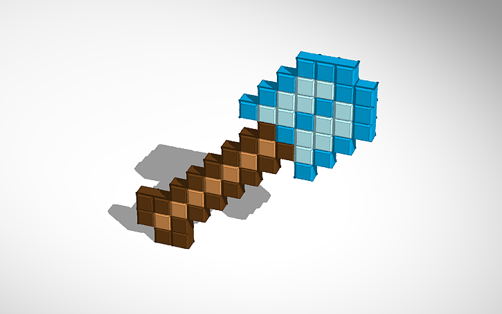 3D design Minecraft Diamond Shovel | Tinkercad