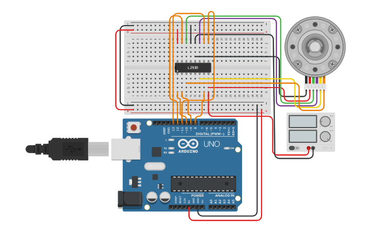 Circuit design Stepper-Motor - Tinkercad