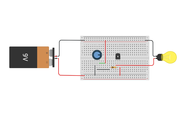 Circuit design Montaje básico de transistor con potenciometro HAES ...