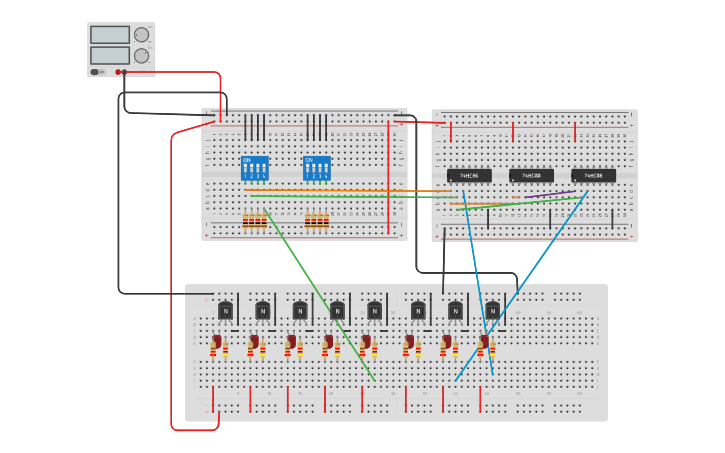 Pcb Tp3 Circuit design TP3 : Semi-soustracteur - Tinkercad