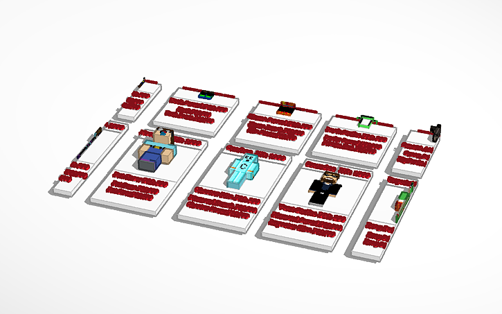 3D design Youtuber Battle Cards - Tinkercad