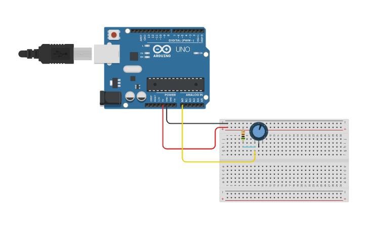 Stretch Sensor For Arduino Circuit design Stretch Sensor - Tinkercad