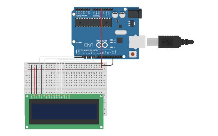 Circuit design LCD con Arduino - Tinkercad