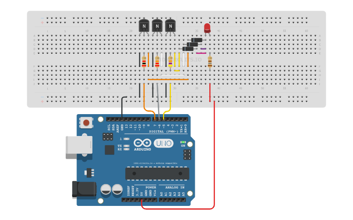 Circuit design Led dimming. OK | Tinkercad