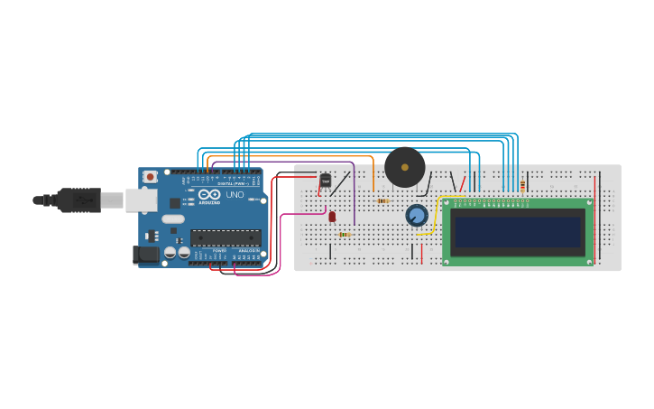 Circuit design Temperature Sensor draft - Tinkercad
