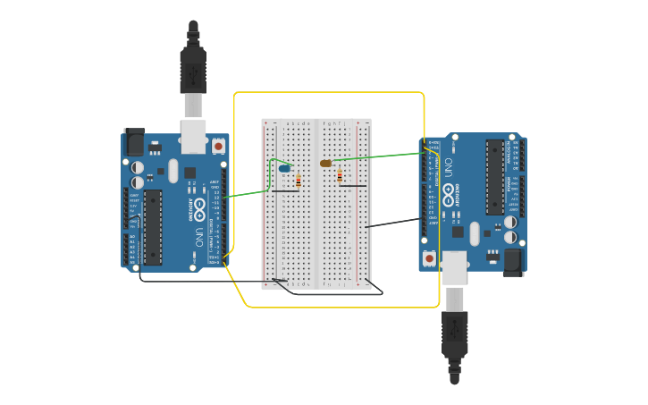 Circuit design UART TX RX - Tinkercad