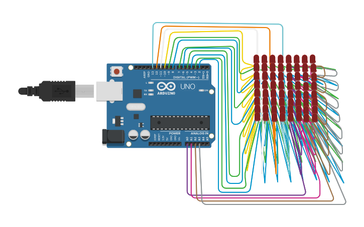 Circuit design 8X8 LED MATRIX SCROLLING - Tinkercad
