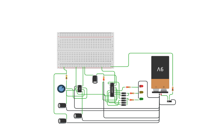 Circuit design Traffic light - Tinkercad