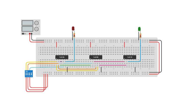 Circuit design Full Adder Using Ordinary Gates - Tinkercad