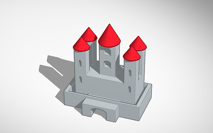 3D design fish castle - Tinkercad