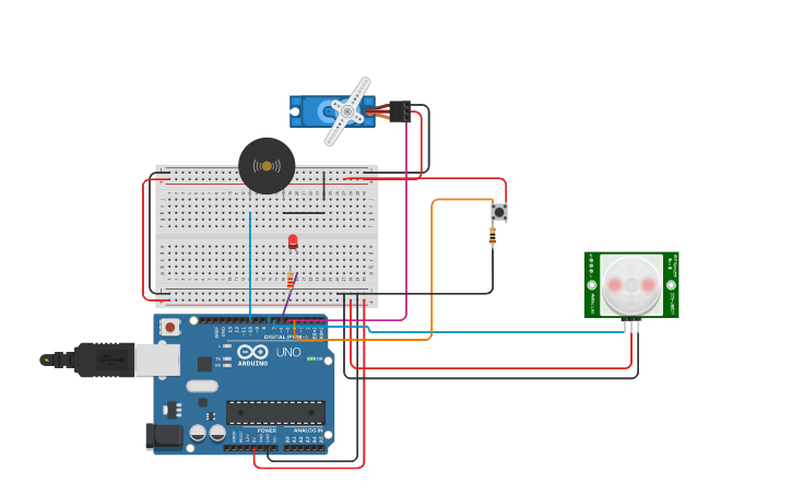 Circuit design Botao do panico - Tinkercad