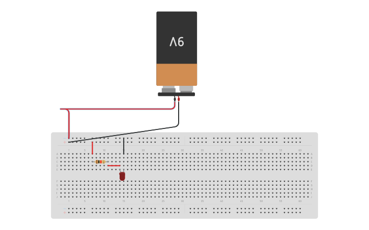 Circuit design prender un led - Tinkercad