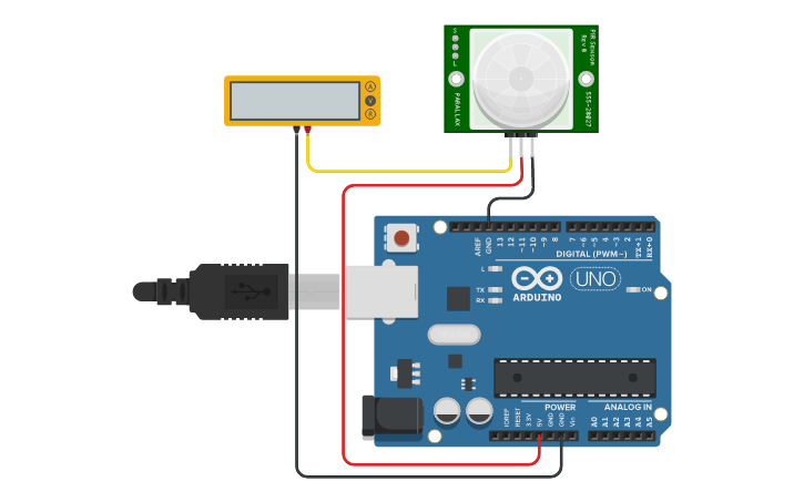 Circuit design 6-Capteur infrarouge passif - Tinkercad