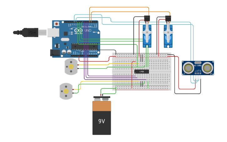 Circuit design Puente H | Tinkercad