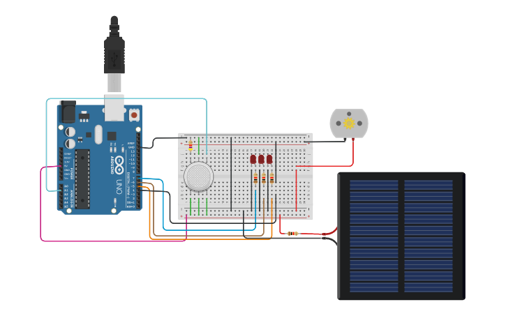 Circuit design gas sensor - Tinkercad