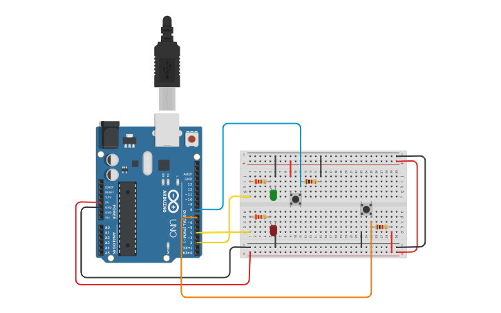 Circuit design Pull Down Resistor - Tinkercad