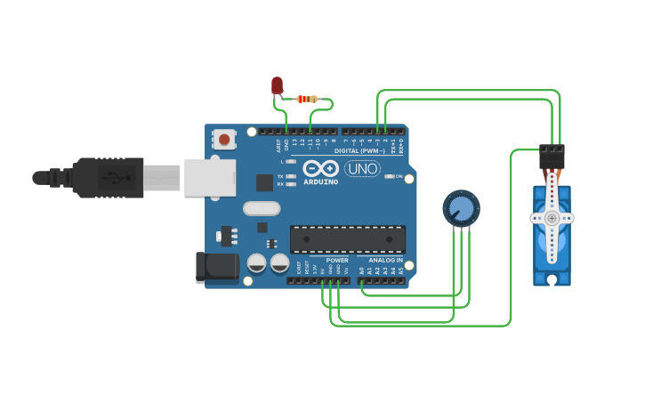 Circuit design Potentiometer (http://youtube.com/c/alexsherzer) | Tinkercad