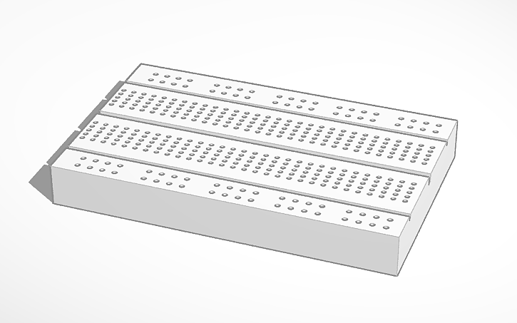 3D design protoboard - Tinkercad