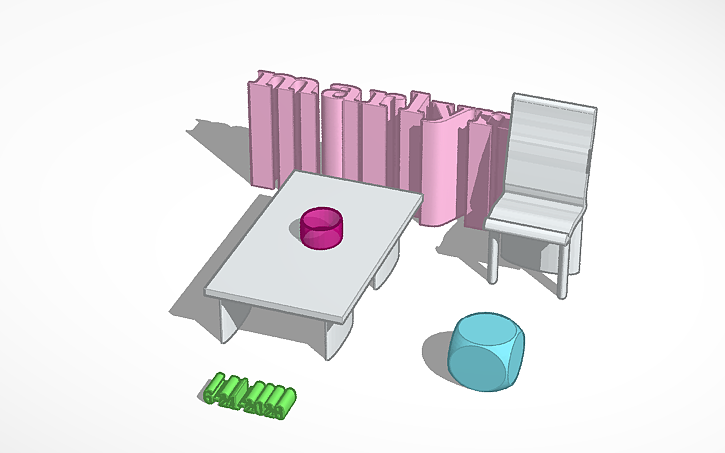 3D design table and chair | Tinkercad