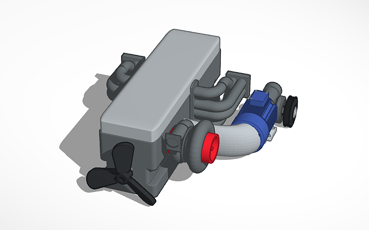 3D design Electro Magnetic I4 Single Turbo - Tinkercad