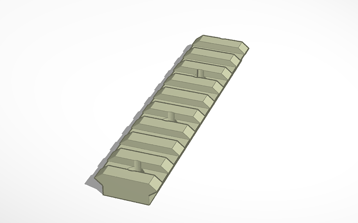 3D design short gun rail - Tinkercad