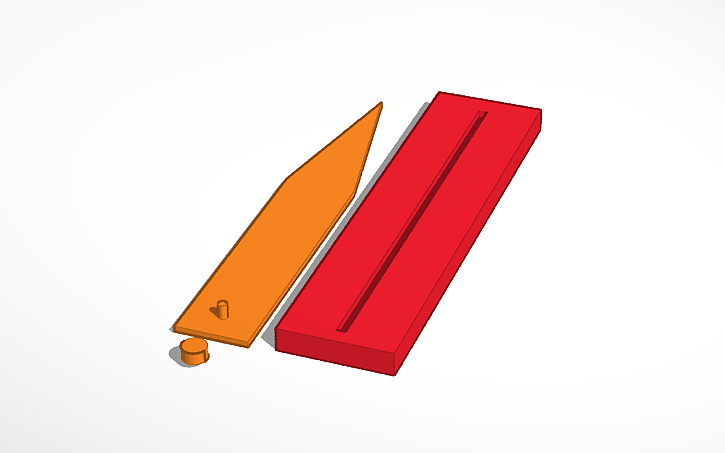 3D design push blade out switchblade - Tinkercad