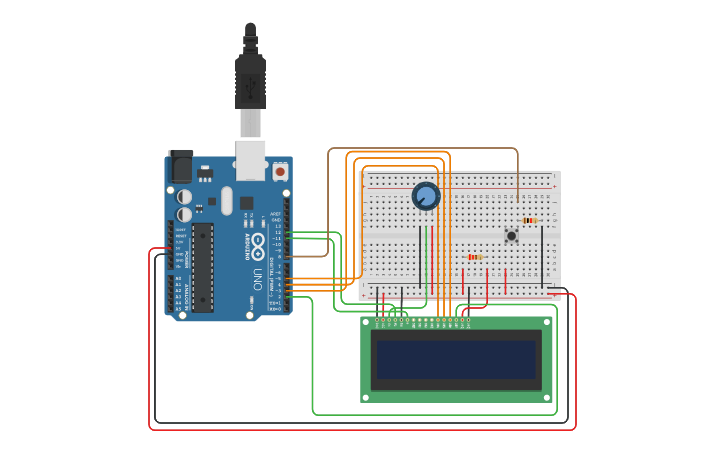 Circuit design LCD | Tinkercad