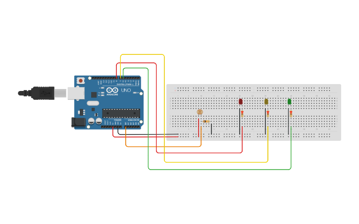 Circuit design Sensor_LDR | Tinkercad