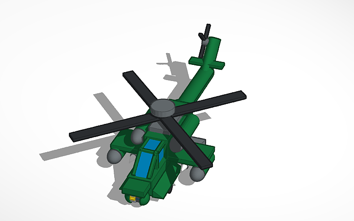 3D design Apache Attack helicopter - Tinkercad