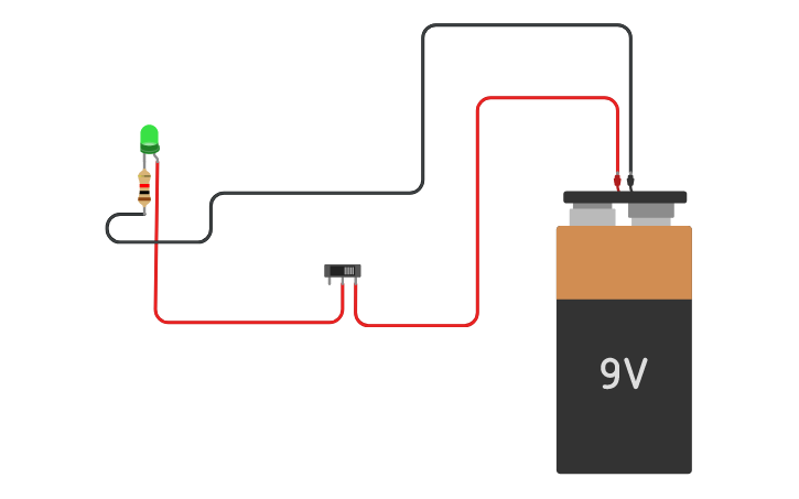 Circuit design LED With Switch | Tinkercad