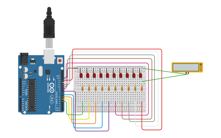 Circuit design Lab 1 Part 1 (Without Potentiometer) - Tinkercad