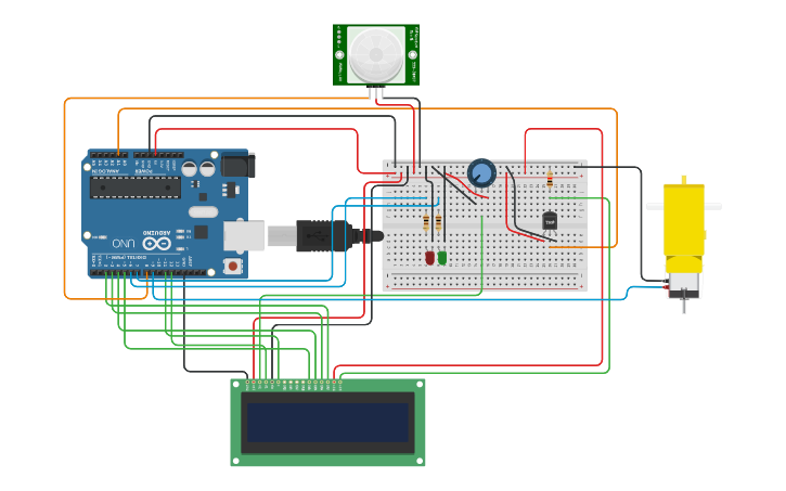 Circuit design Temperature Gate | Tinkercad