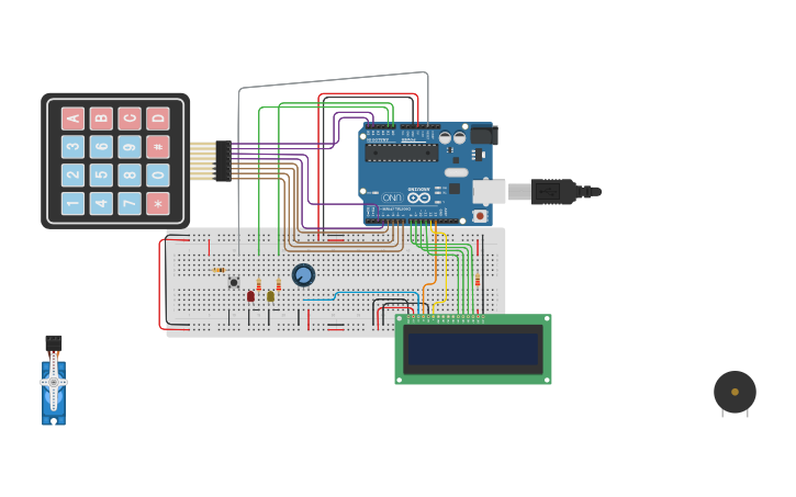 Circuit design Copy of Copy of cerradura Arduino,Lcd y Keypad. - Tinkercad