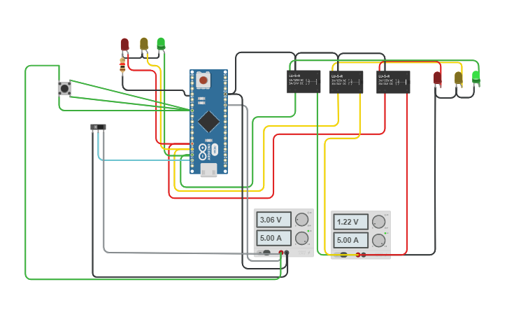 Circuit design Traffic Light - Tinkercad