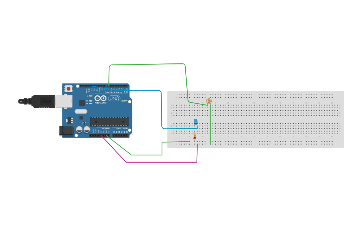 Circuit design LDR with Arduino - Tinkercad