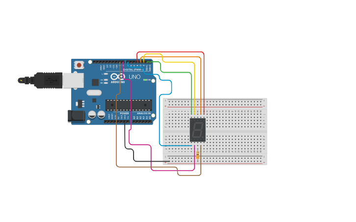 Circuit design DISPLAY 7 SEG | Tinkercad