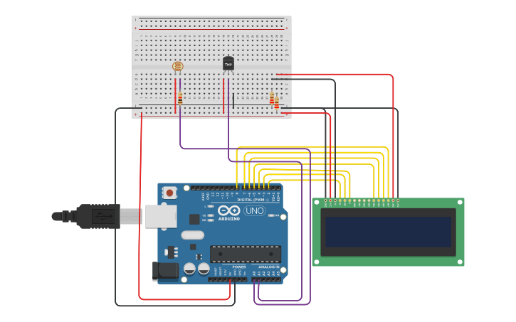 Circuit design Invernadero con LCD - Tinkercad