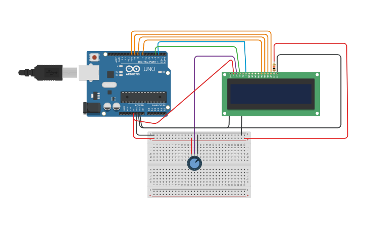 Circuit design lcd - Tinkercad