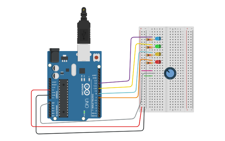 Circuit design (L3 Arduino) Analog Read and Serial Monitor | Tinkercad