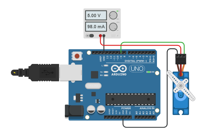 Circuit design Servomoteur 01 - Les bases - Tinkercad