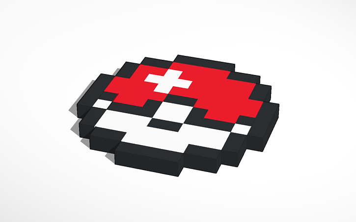 Python Ball 8 Bit 3D design 8-Bit Pokeball ツ - Tinkercad